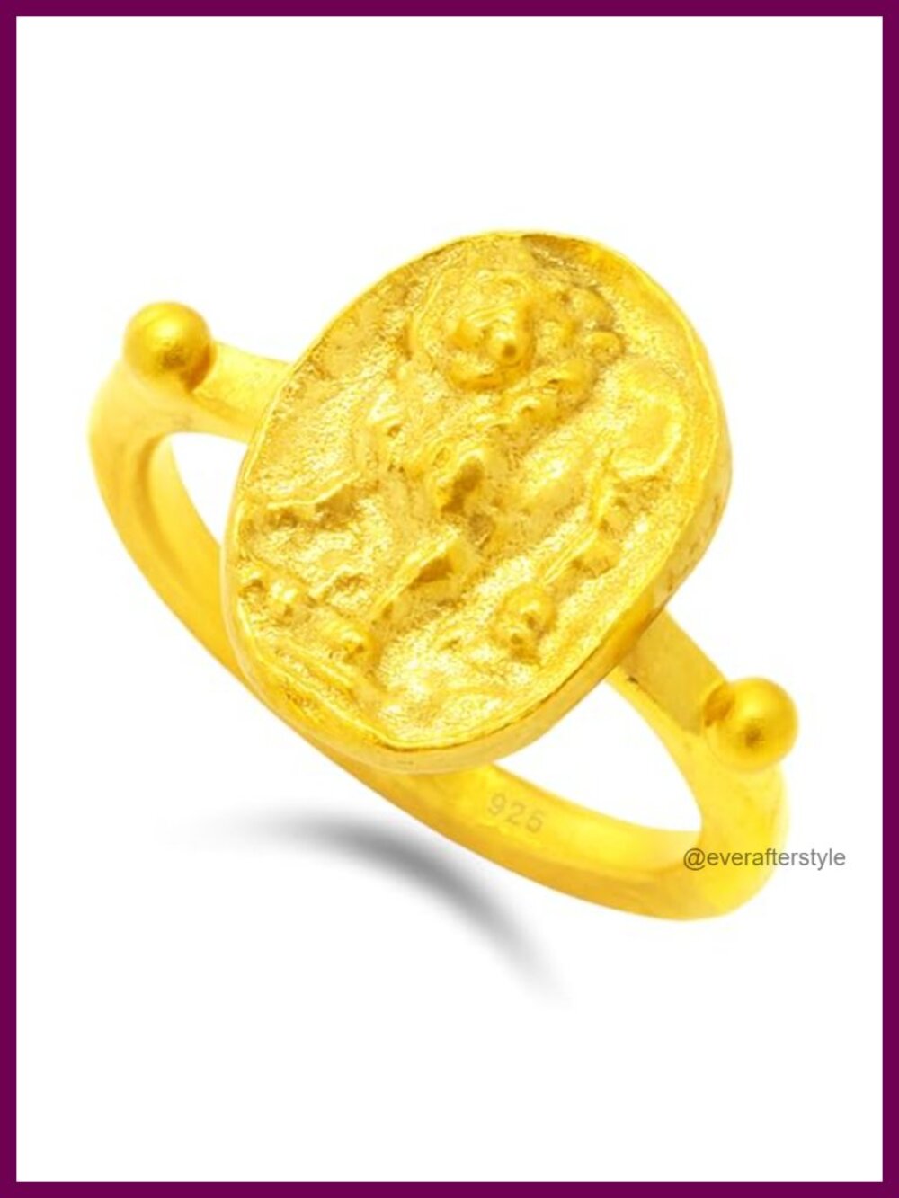 Signet Ring 925 Sterling Silver 24K Gold Vermeil Handmade Women Pinky Ring